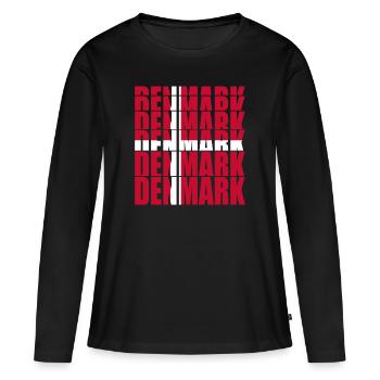 Dänemark - Frauen Premium Bio Langarmshirt - Schwarz - Vorne - Julia (174cm)