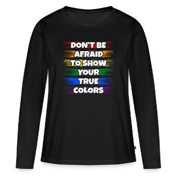 Lgbt - T-shirt manches longues Premium bio Femme - noir - Devant - Julia (174cm)