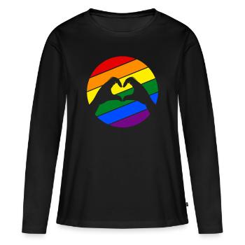 Lgbt - T-shirt manches longues Premium bio Femme - noir - Devant - Julia (174cm)