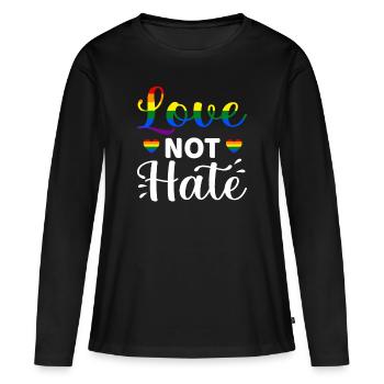 Lgbt - T-shirt manches longues Premium bio Femme - noir - Devant - Julia (174cm)