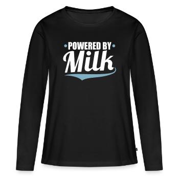 Lait - T-shirt manches longues Premium bio Femme - noir - Devant - Julia (174cm)