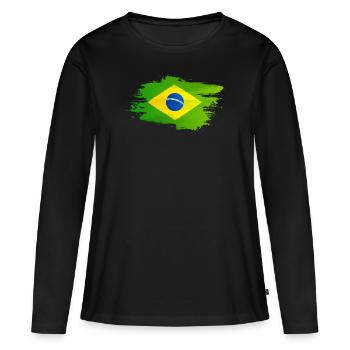 Brésil - T-shirt manches longues Premium bio Femme - noir - Devant - Julia (174cm)