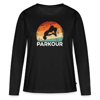 Parkour Running Gift - Women's Premium Organic Long Sleeve Shirt - black - Front - Julia (174cm)