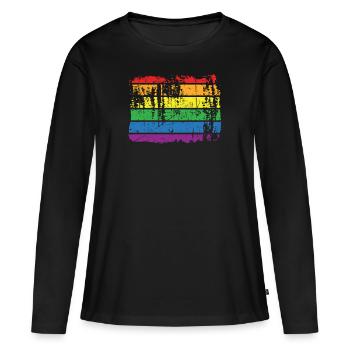 Lgbt - T-shirt manches longues Premium bio Femme - noir - Devant - Julia (174cm)