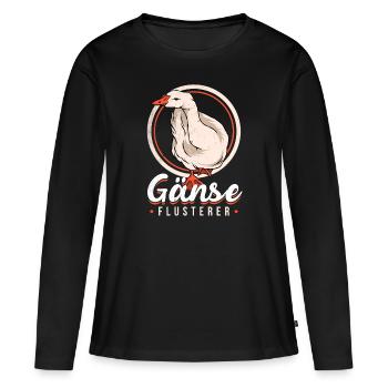 Gans - Frauen Premium Bio Langarmshirt - Schwarz - Vorne - Julia (174cm)