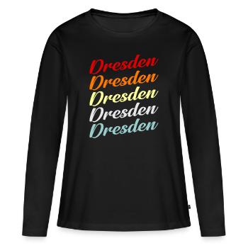 Dresde - T-shirt manches longues Premium bio Femme - noir - Devant - Julia (174cm)
