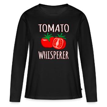 Tomate - Frauen Premium Bio Langarmshirt - Schwarz - Vorne - Julia (174cm)