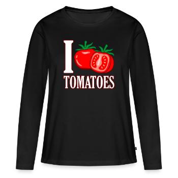 Tomate - T-shirt manches longues Premium bio Femme - noir - Devant - Julia (174cm)