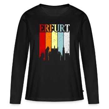 Erfurt - Frauen Premium Bio Langarmshirt - Schwarz - Vorne - Julia (174cm)