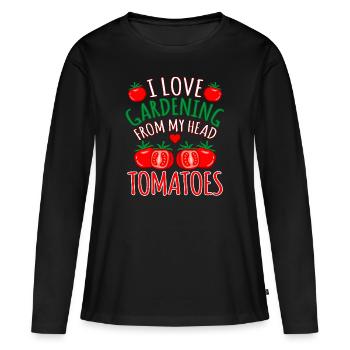 Tomate - Frauen Premium Bio Langarmshirt - Schwarz - Vorne - Julia (174cm)