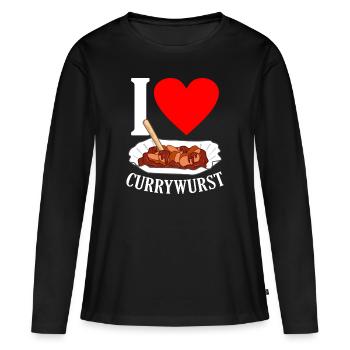 Saucisses de curry - T-shirt manches longues Premium bio Femme - noir - Devant - Julia (174cm)