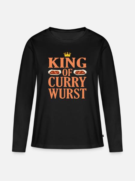 Currywurst - Frauen Premium Bio Langarmshirt - Schwarz