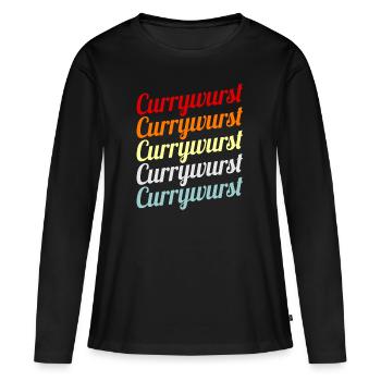 Saucisses de curry - T-shirt manches longues Premium bio Femme - noir - Devant - Julia (174cm)