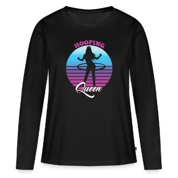 Hooping Queen Hullern Hulahoop - Frauen Premium Bio Langarmshirt - Schwarz - Vorne - Julia (174cm)