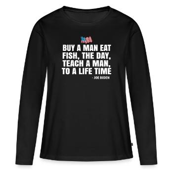 Joe Biden - T-shirt manches longues Premium bio Femme - noir - Devant - Julia (174cm)