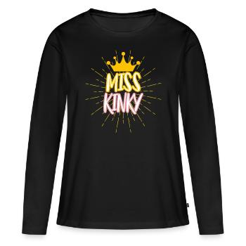 Miss Kinky Lustige Sexsprüche mit Krone - Frauen Premium Bio Langarmshirt - Schwarz - Vorne - Julia (174cm)