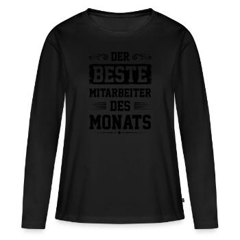 Mitarbeiter des Monats - Frauen Premium Bio Langarmshirt - Schwarz - Vorne - Julia (174cm)