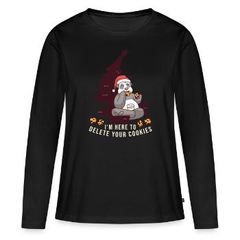 I m here to delete your cookies Panda Weihnachten - Frauen Premium Bio Langarmshirt - Schwarz - Vorne - Julia (174cm)