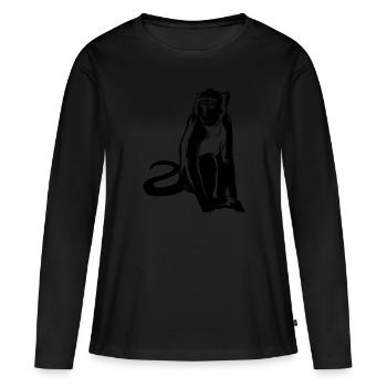 Singe Singe Animal - T-shirt manches longues Premium bio Femme - noir - Devant - Julia (174cm)