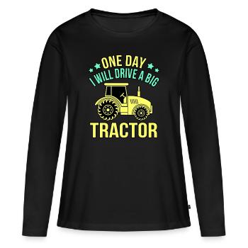 Traktor - Frauen Premium Bio Langarmshirt - Schwarz - Vorne - Julia (174cm)