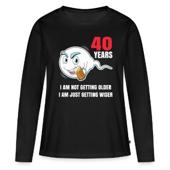 Cadeau d’anniversaire de 40 ans 40 ans - T-shirt manches longues Premium bio Femme - noir - Devant - Julia (174cm)