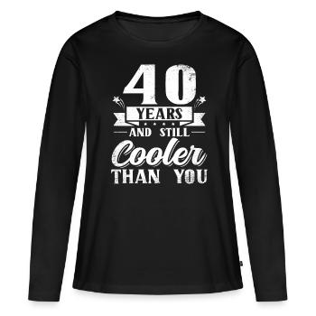 Cadeau d’anniversaire de 40 ans 40 ans - T-shirt manches longues Premium bio Femme - noir - Devant - Julia (174cm)