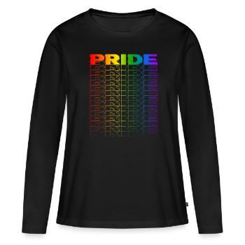 LGBTQ Parade Regenbogenfahne - Frauen Premium Bio Langarmshirt - Schwarz - Vorne - Julia (174cm)