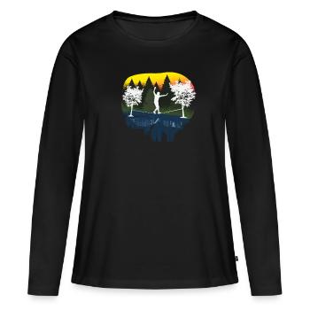 Slackline, Balance Sport - T-shirt manches longues Premium bio Femme - noir - Devant - Julia (174cm)
