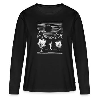 Slackline, Balance Sport - T-shirt manches longues Premium bio Femme - noir - Devant - Julia (174cm)