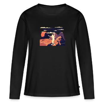 Slackline, Balance Sport - T-shirt manches longues Premium bio Femme - noir - Devant - Julia (174cm)