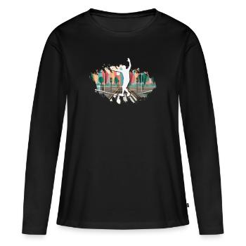 Slackline, Urbain, Lifestyle & City - T-shirt manches longues Premium bio Femme - noir - Devant - Julia (174cm)