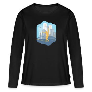 Slackline, Urbain, Lifestyle & City - T-shirt manches longues Premium bio Femme - noir - Devant - Julia (174cm)