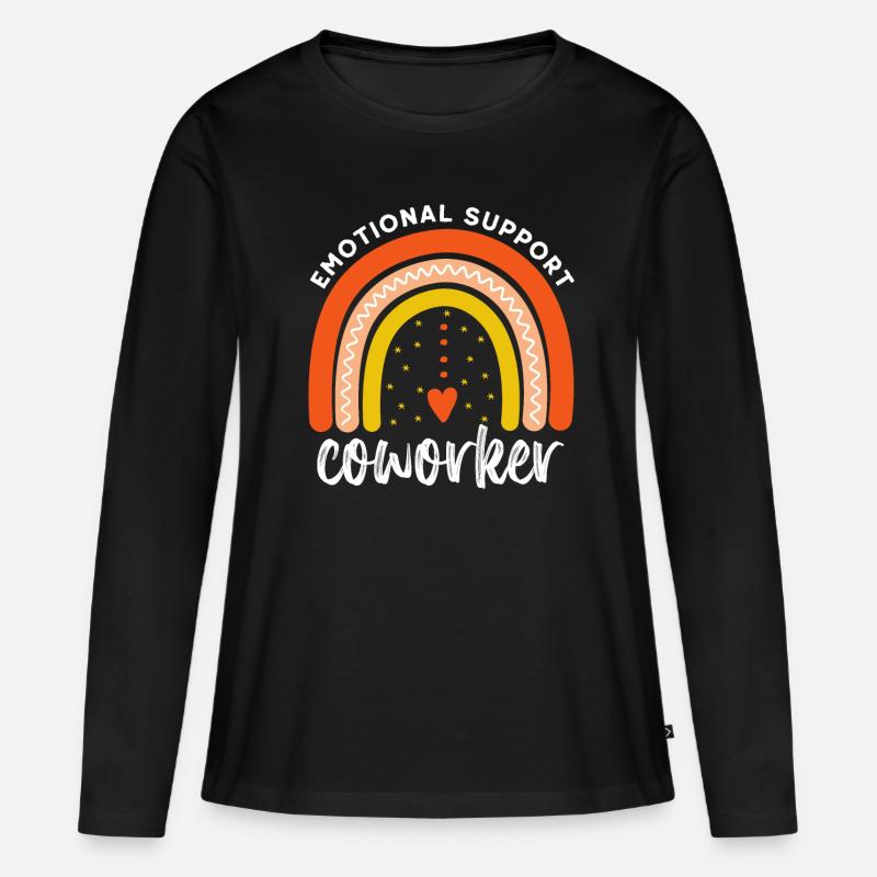 Emotionale Unterstützung Mitarbeiter - Retro Mitarbeiter Geschenk - Frauen Premium Bio Langarmshirt - Schwarz