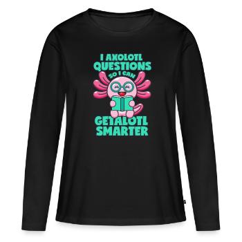 Axolotl intelligent - T-shirt manches longues Premium bio Femme - noir - Devant - Julia (174cm)