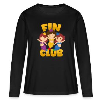 Sirènes Fin Club Pun Sirène sirène sirène - T-shirt manches longues Premium bio Femme - noir - Devant - Julia (174cm)