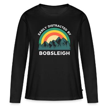Facilement distrait par le bobsleigh - T-shirt manches longues Premium bio Femme - noir - Devant - Julia (174cm)