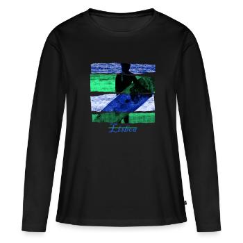 Lisbonne - Portugal - T-shirt manches longues Premium bio Femme - noir - Devant - Julia (174cm)