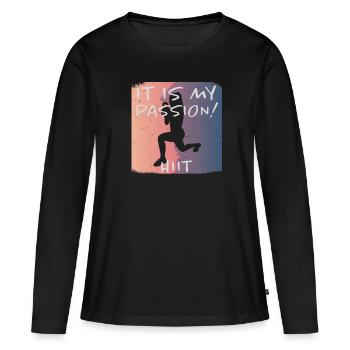 Grunge HIIT - T-shirt manches longues Premium bio Femme - noir - Devant - Julia (174cm)
