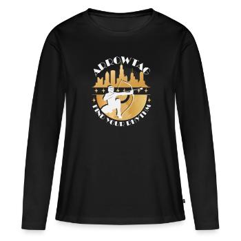 Arrowtag Rythme - T-shirt manches longues Premium bio Femme - noir - Devant - Julia (174cm)