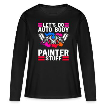 Peintre Véhicule Peintre Airbrush Cadeau - T-shirt manches longues Premium bio Femme - noir - Devant - Julia (174cm)