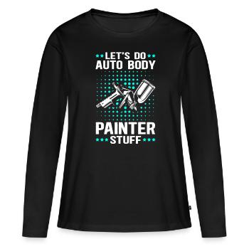 Peintre de véhicule Peintre Airbrush Cadeau - T-shirt manches longues Premium bio Femme - noir - Devant - Julia (174cm)