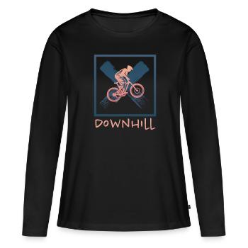 Grunge Descente - T-shirt manches longues Premium bio Femme - noir - Devant - Julia (174cm)