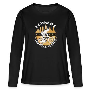 Rythme de descente - T-shirt manches longues Premium bio Femme - noir - Devant - Julia (174cm)
