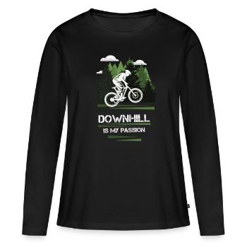 Passion pour la descente - T-shirt manches longues Premium bio Femme - noir - Devant - Julia (174cm)