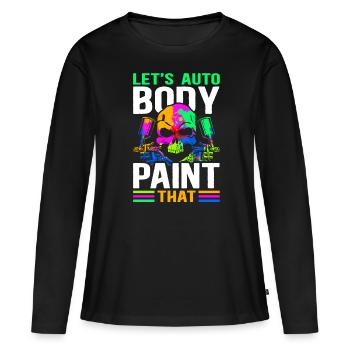 Peintre Véhicule Peintre Airbrush Cadeau - T-shirt manches longues Premium bio Femme - noir - Devant - Julia (174cm)
