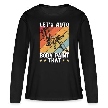 Peintre de véhicule Peintre Airbrush Cadeau - T-shirt manches longues Premium bio Femme - noir - Devant - Julia (174cm)