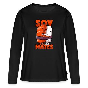 Sushi soulmates à la sauce soja - T-shirt manches longues Premium bio Femme - noir - Devant - Julia (174cm)