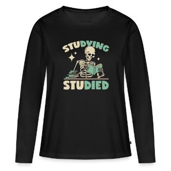 Skeleton in learning - Women's Premium Organic Long Sleeve Shirt - black - Front - Julia (174cm)