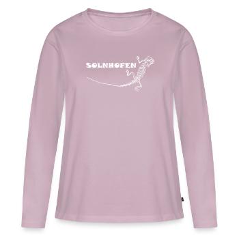 Dinosaurier, Fossilien, Paläontologe, - Frauen Premium Bio Langarmshirt - Altrosa - Vorne - Julia (174cm)