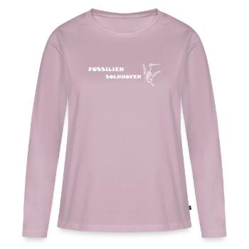 Dinosaurier, Fossilien, Paläontologe, - Frauen Premium Bio Langarmshirt - Altrosa - Vorne - Julia (174cm)